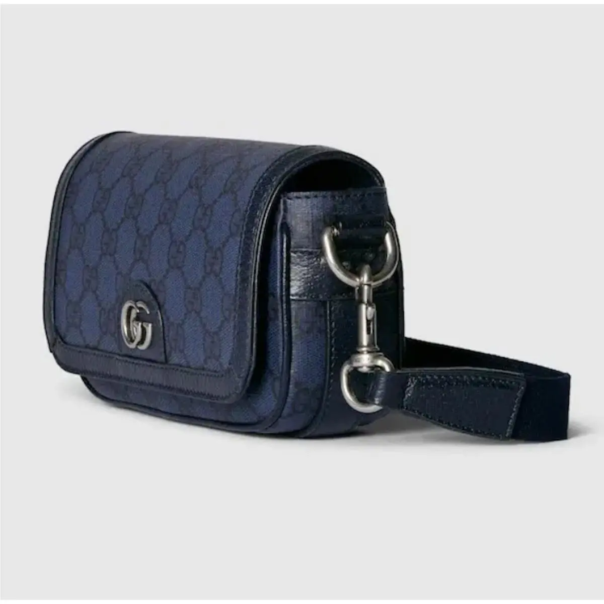 Ophidia Super Mini Shoulder Bag Navy Blue GG Supreme Canvas 795466 by Gucci