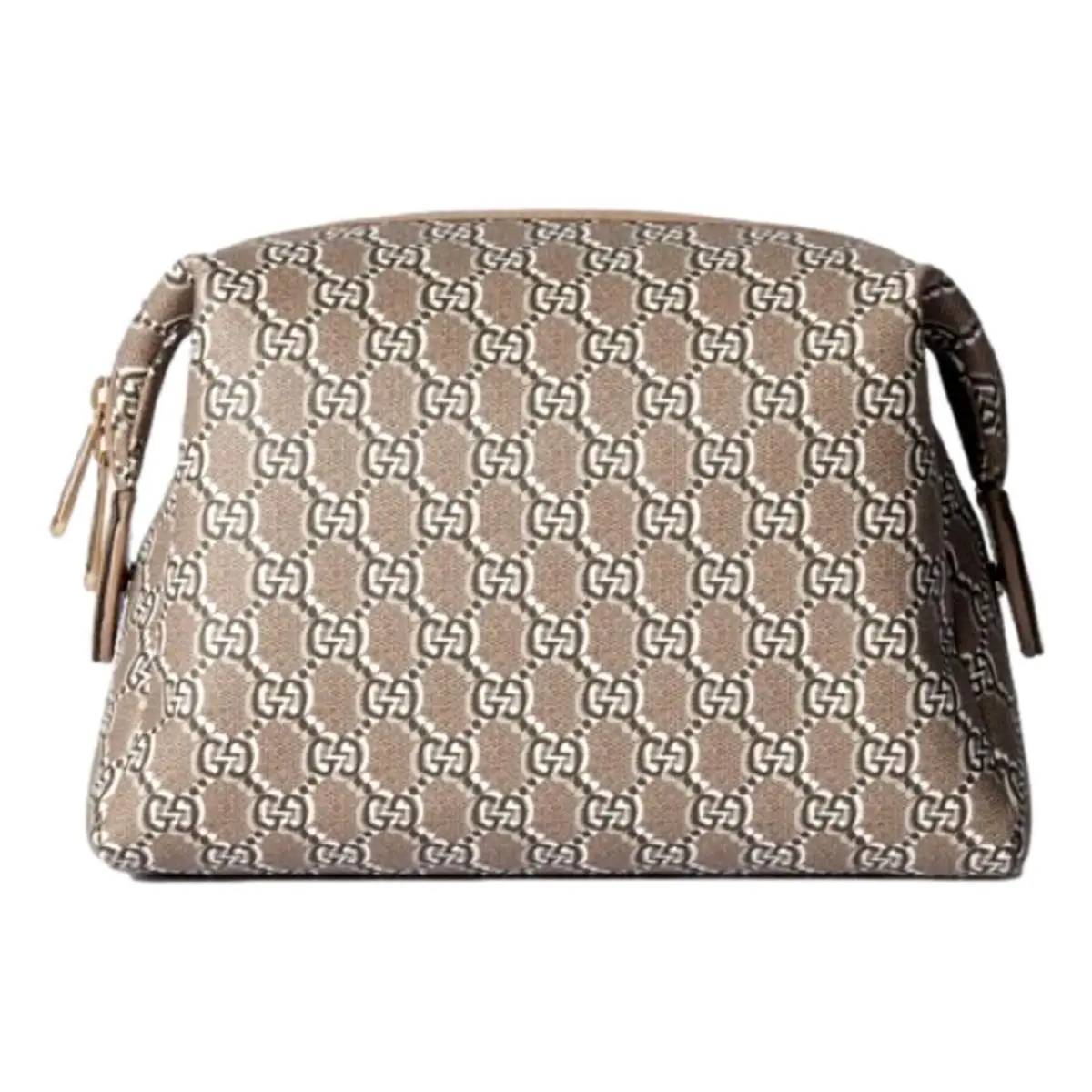 Gucci GG Shadow Beige Brown Large Cosmetic Pouch Travel Bag
