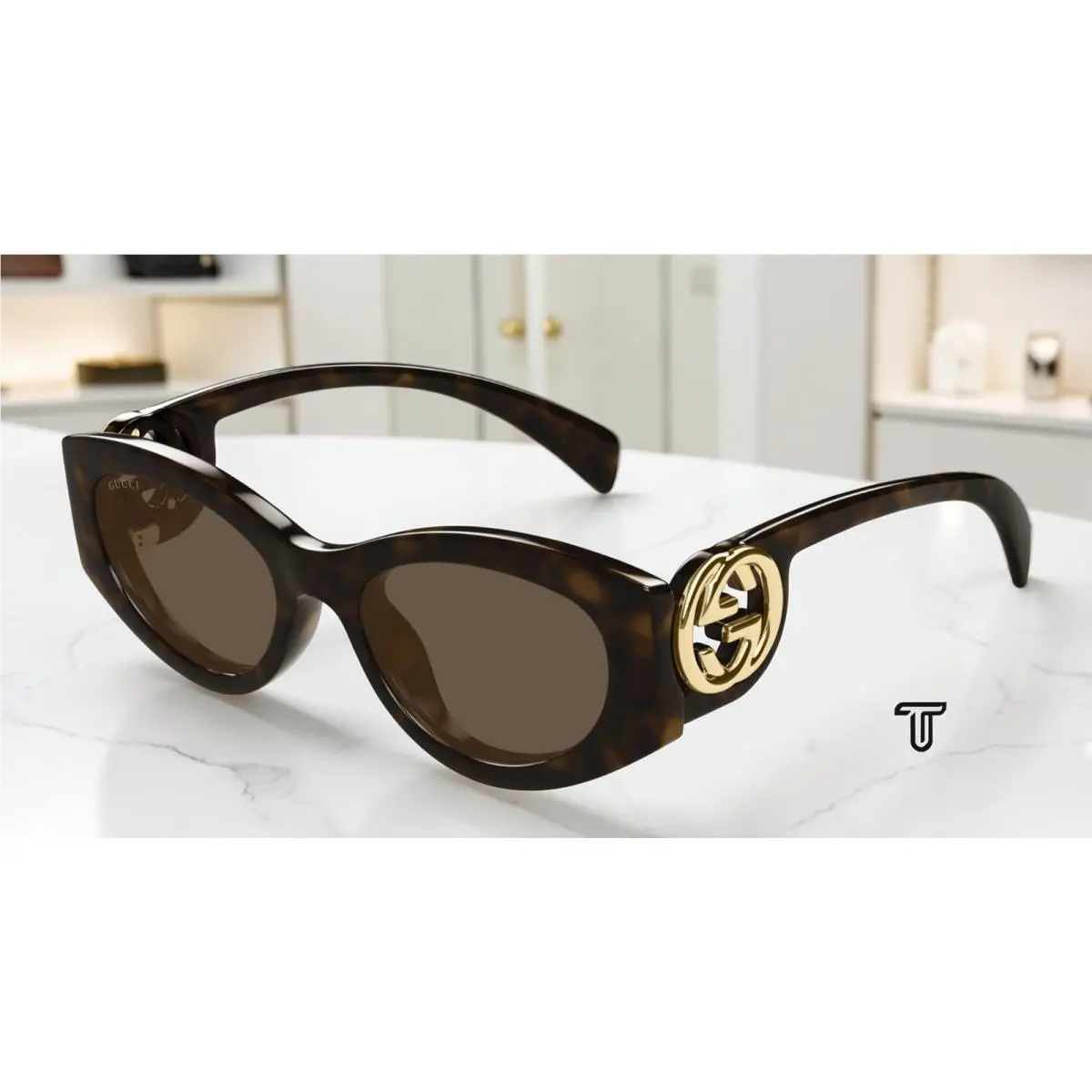 Gucci GG1691S 002 Havana Havana Brown Lens 54 mm Cat Eye Women`s Sunglasses
