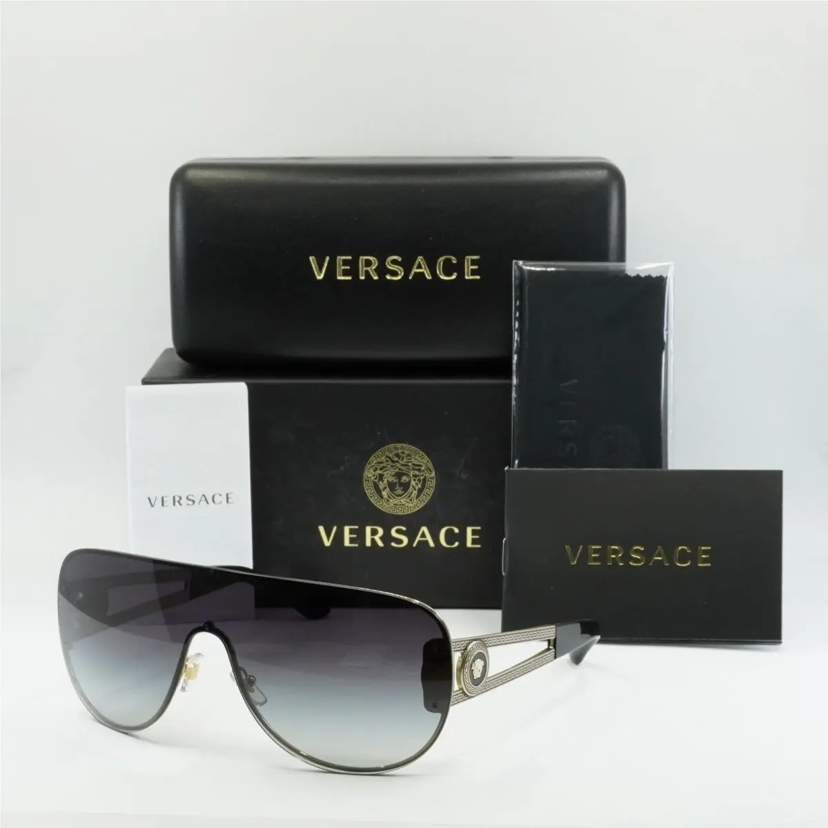 VE2166 12528G Pale Gold/grey Gradient 141-1-140 Sunglasses by Versace