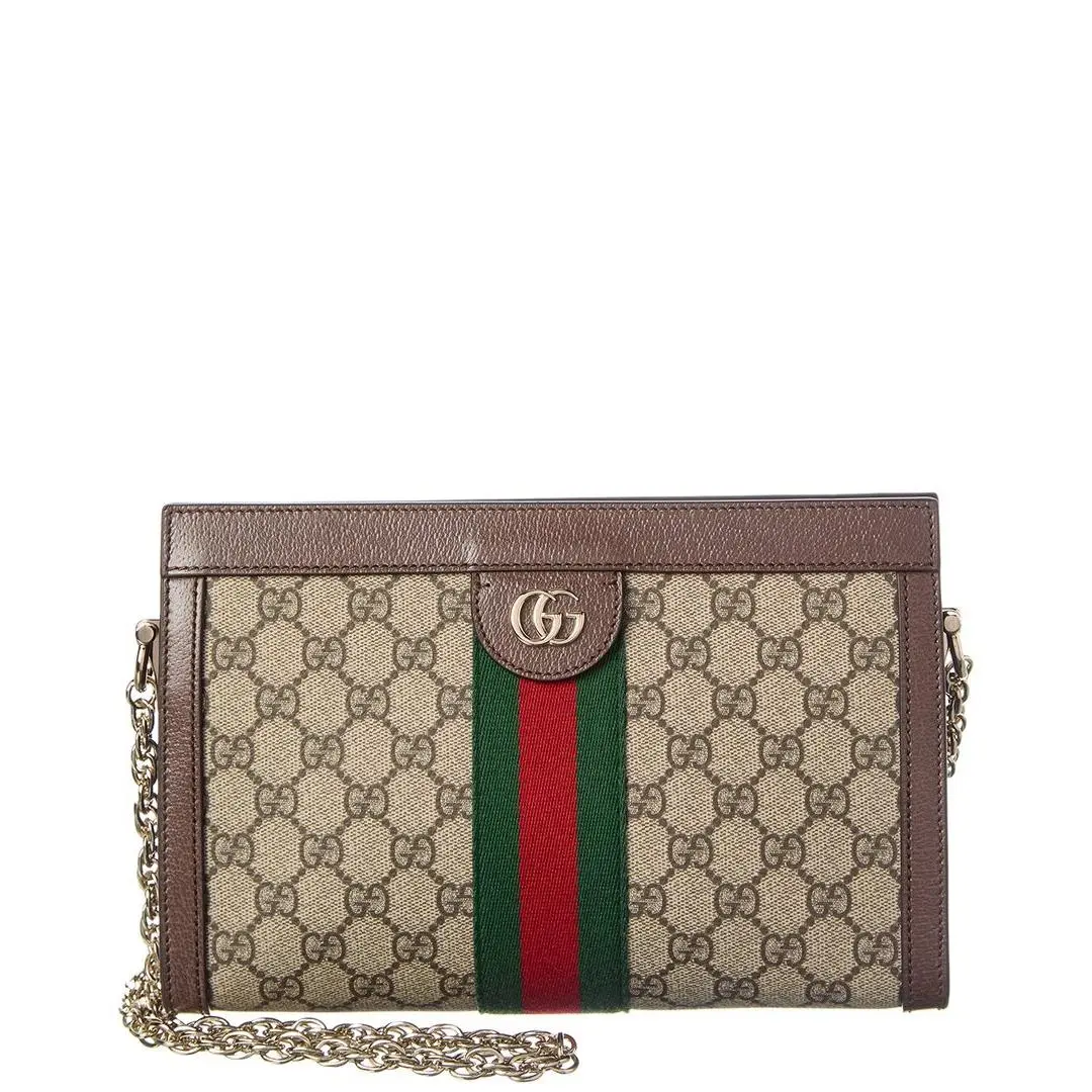 Ophidia Medium Gg Supreme Canvas Leather Shoulder Bag Women`s Brown by Gucci