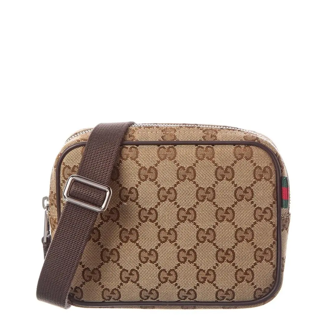 Gg Canvas Leather Crossbody Women`s Brown U by Gucci