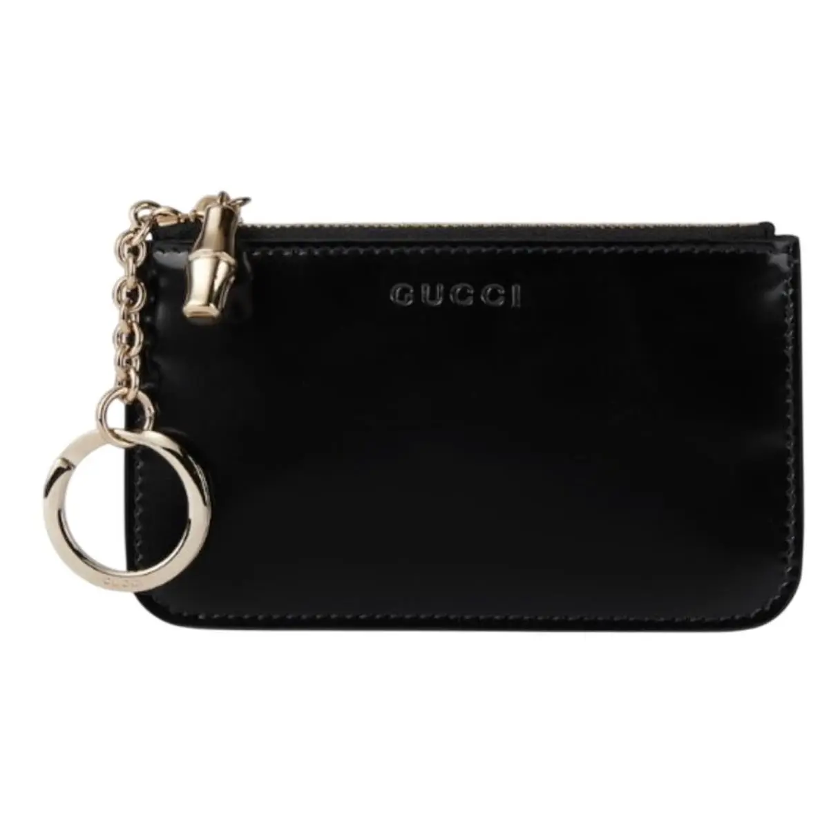 Leather Key Pouch with Bamboo Hardware by Gucci