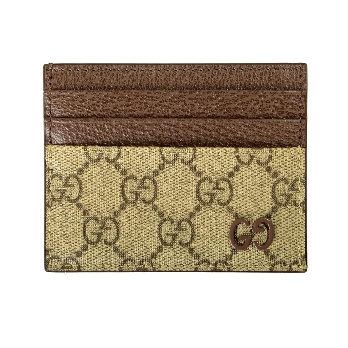Gucci Bi-color Card Case with GG Detail On Guccisima Print