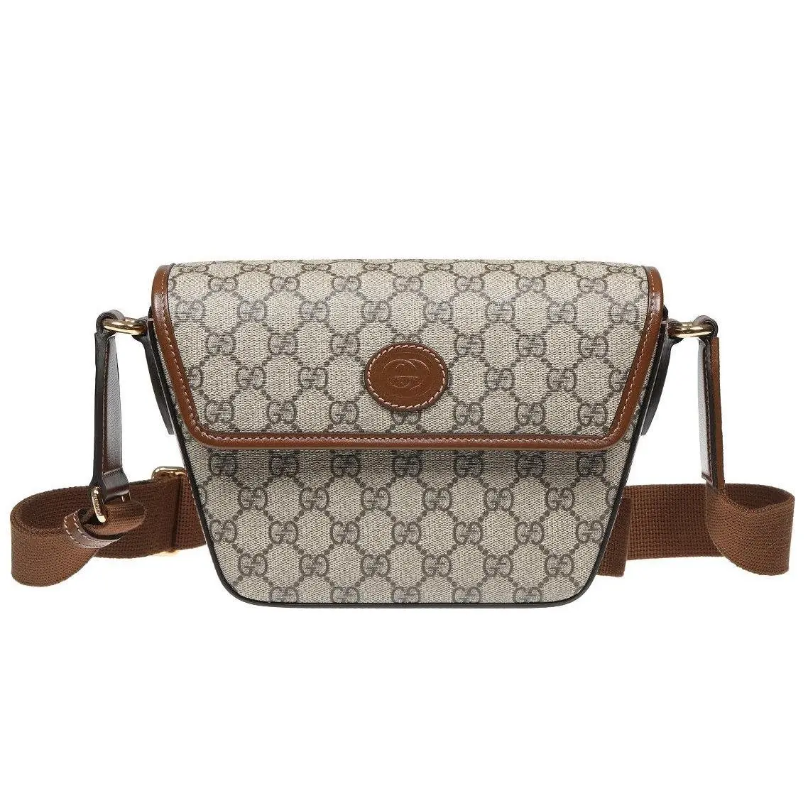 Luxury GG ssima Brown Leather Shoulder Bag by Gucci