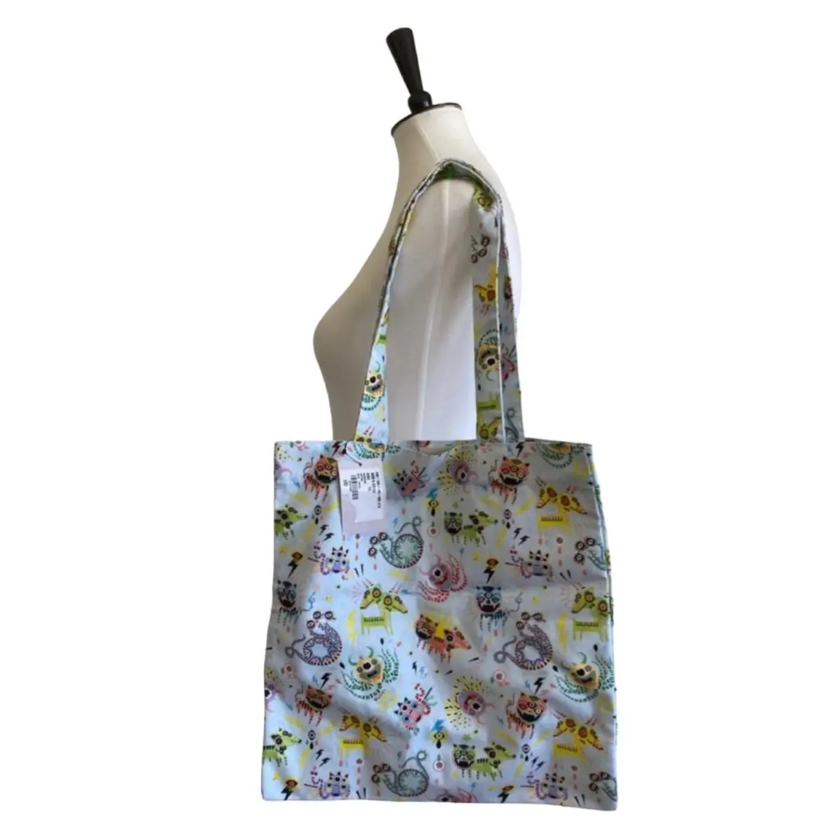 Gucci Blue Monsters Cotton Shopping Tote