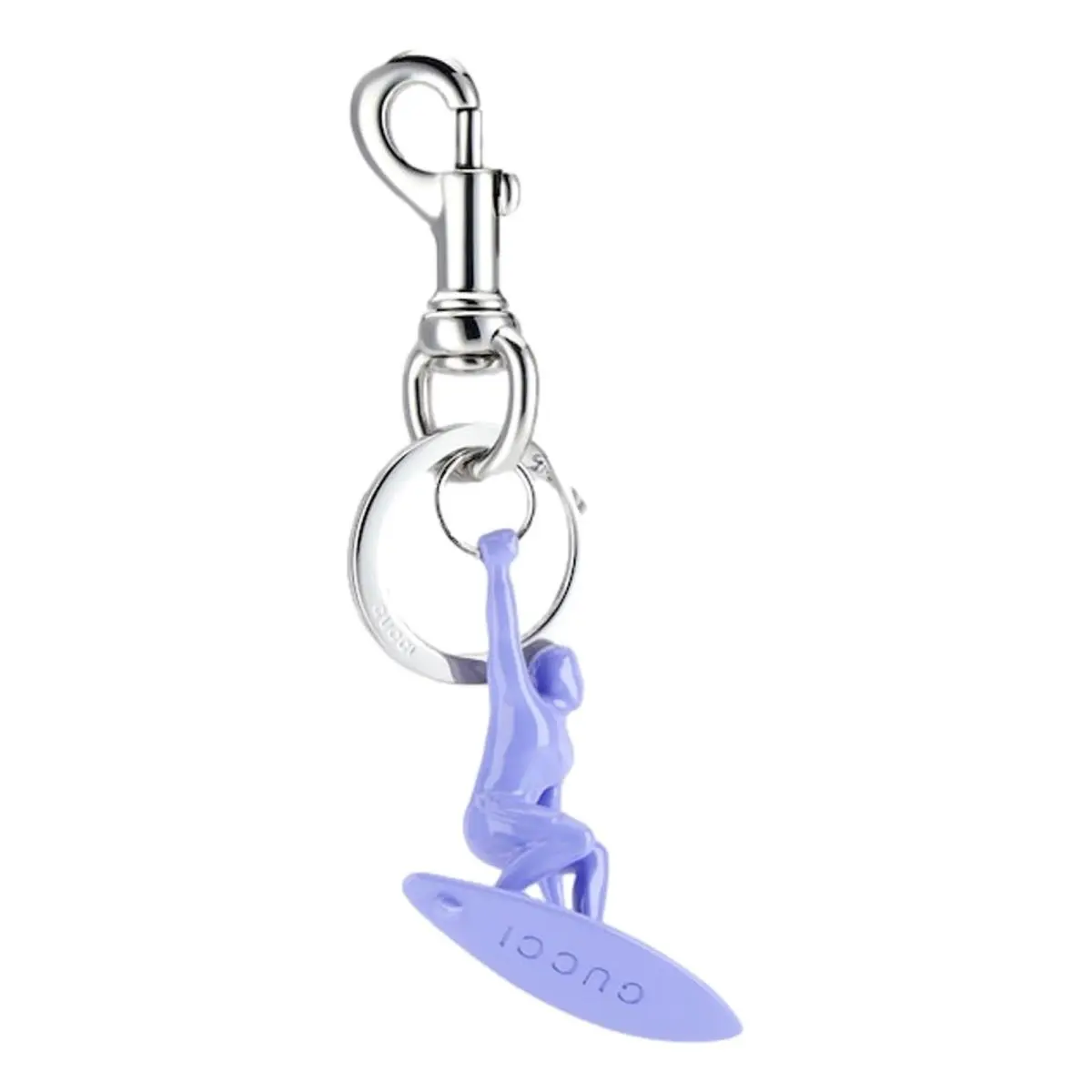 Lilac Purple Engraved Surfer Keychain Bag Charm by Gucci