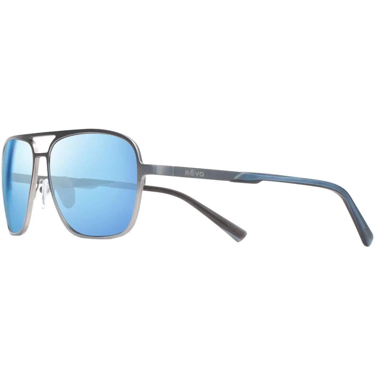 Horizon Men`s Polarized Titanium Navigator Sunglasses - RE11930 - Japan Satin Chrome/Blue Water (3BLP) by Revo
