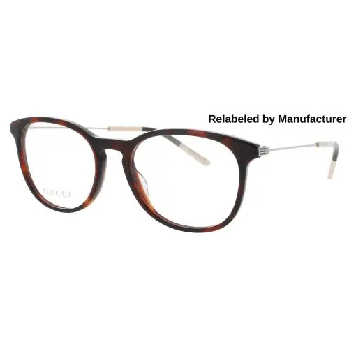Gucci GG1049O-002-52-RELABELED Eyeglasses Eye Glasses 002 Havana/silver Authenti