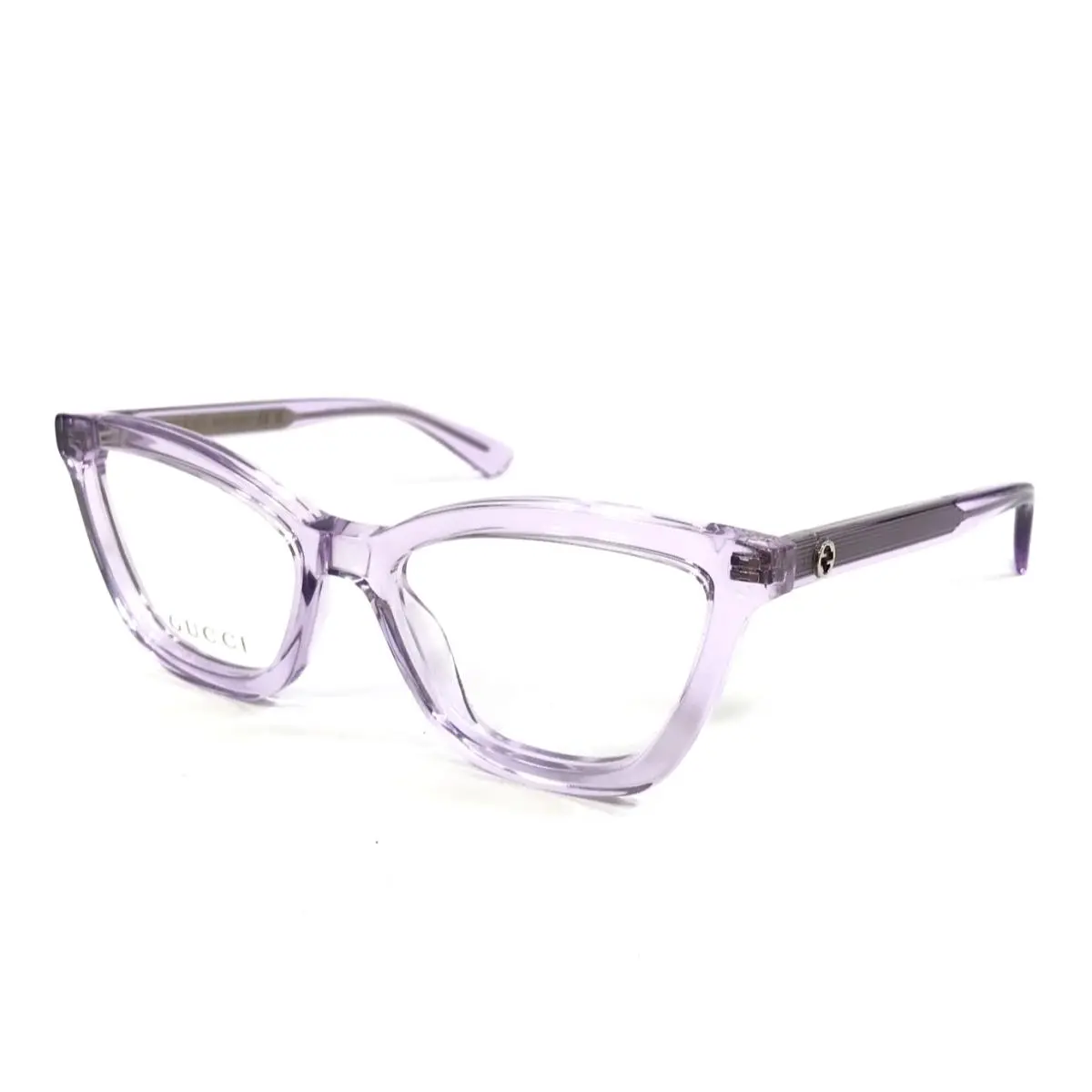 Eyeglasses Frame GG1686O 004 Transparent Purple Violet Cat Eye 51-17-135 by Gucci
