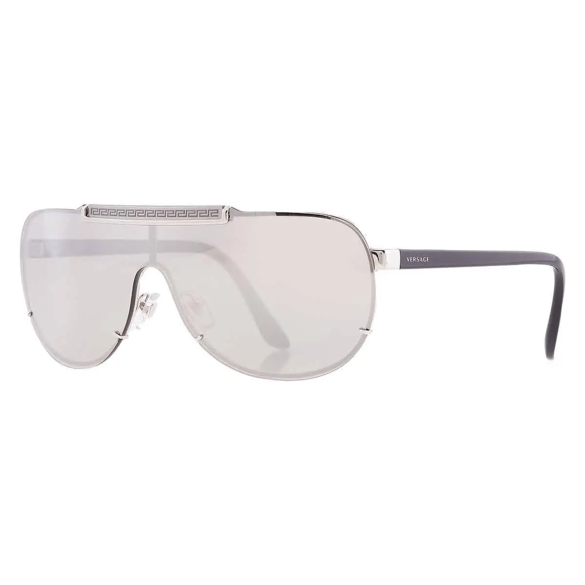 Mirror Silver Shield Men`s Sunglasses VE2140 10006G 140 VE2140 10006G by Versace