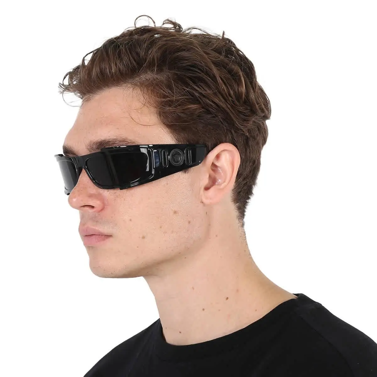 Versace Dark Grey Wrap Men`s Sunglasses VE4446 GB1/87 67 VE4446 GB1/87 67