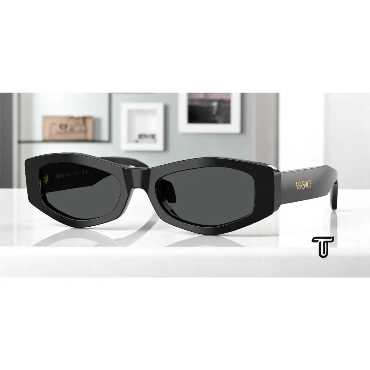 VE4487 GB1 87 Black Dark Grey 54 mm Women`s Sunglasses by Versace