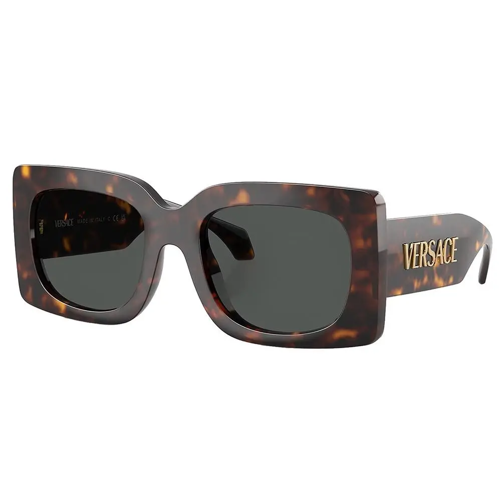 VE 4496U 108/87 Havana Plastic Square Sunglasses Grey Lens by Versace