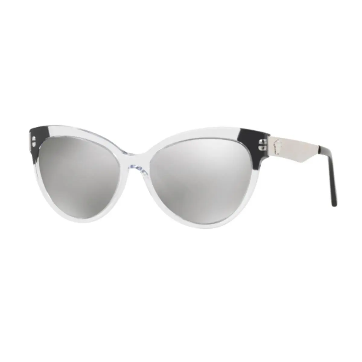 Versace Sunglasses VE4338-5243/6G 57mm Crystal-black / Light Grey Mirror Silver