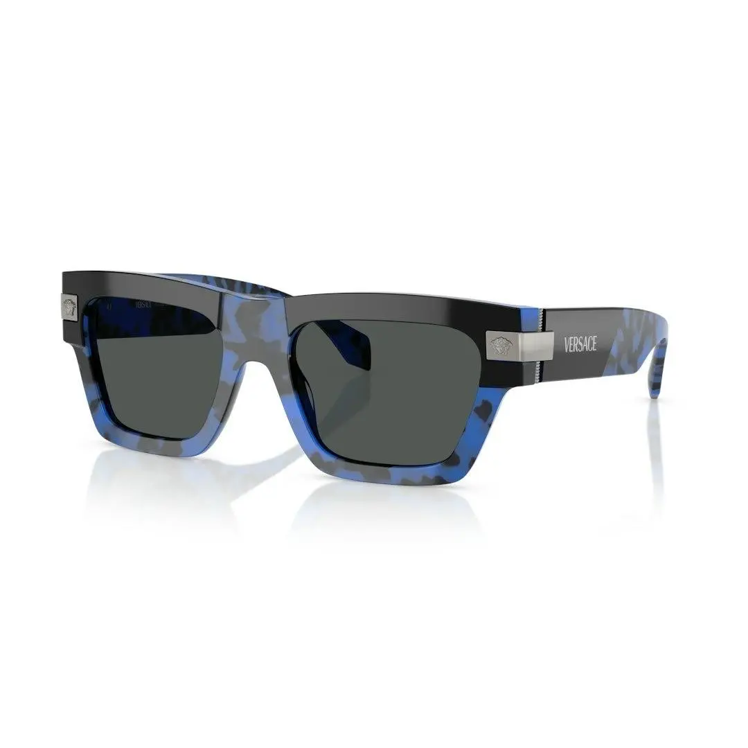 VE4464 545887 Havana Blue Grey Men`s 52 mm Sunglasses by Versace