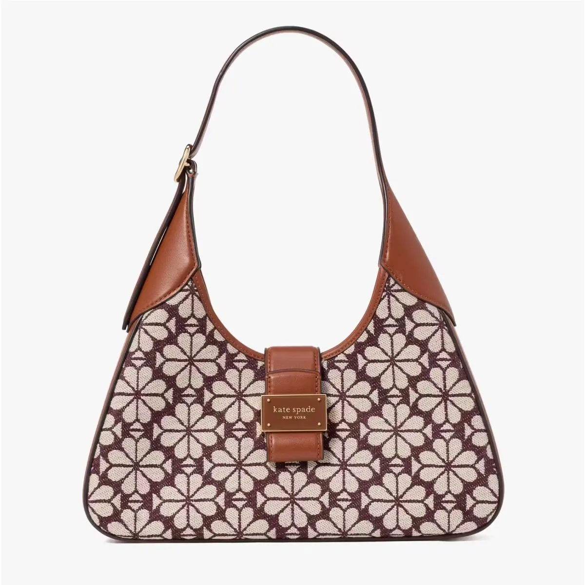 Spade Flower Jacquard Nouveau Small Shoulder Bag Burgundy Multi KI455 by Kate Spade