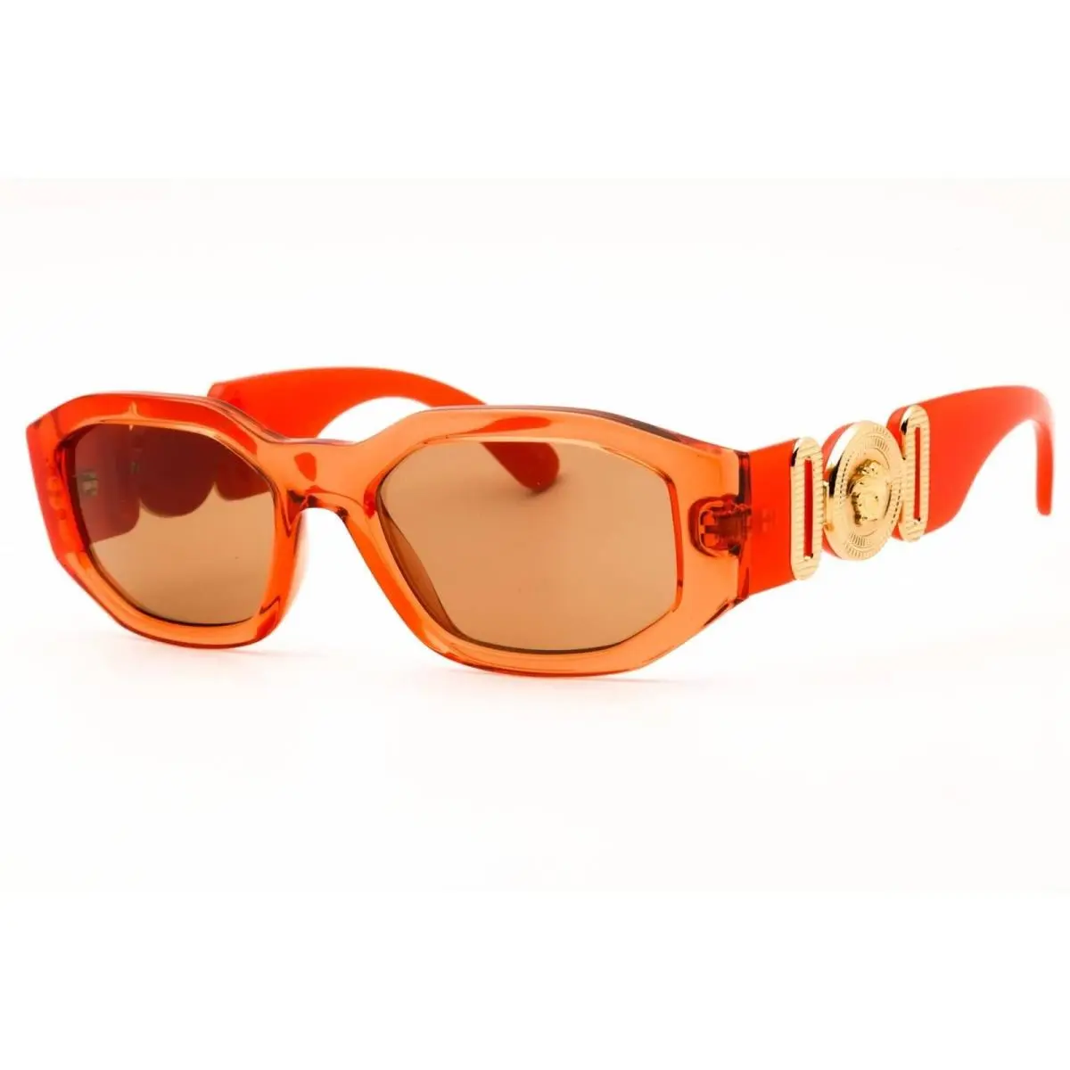 Versace 0VE4361 552763 Women`s Oval Sunglasses Transparent Papaya Orange Nylon