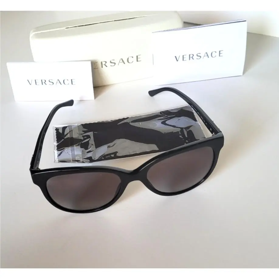 4246-B Polished Black Designer Women`s Sunglasses by Versace