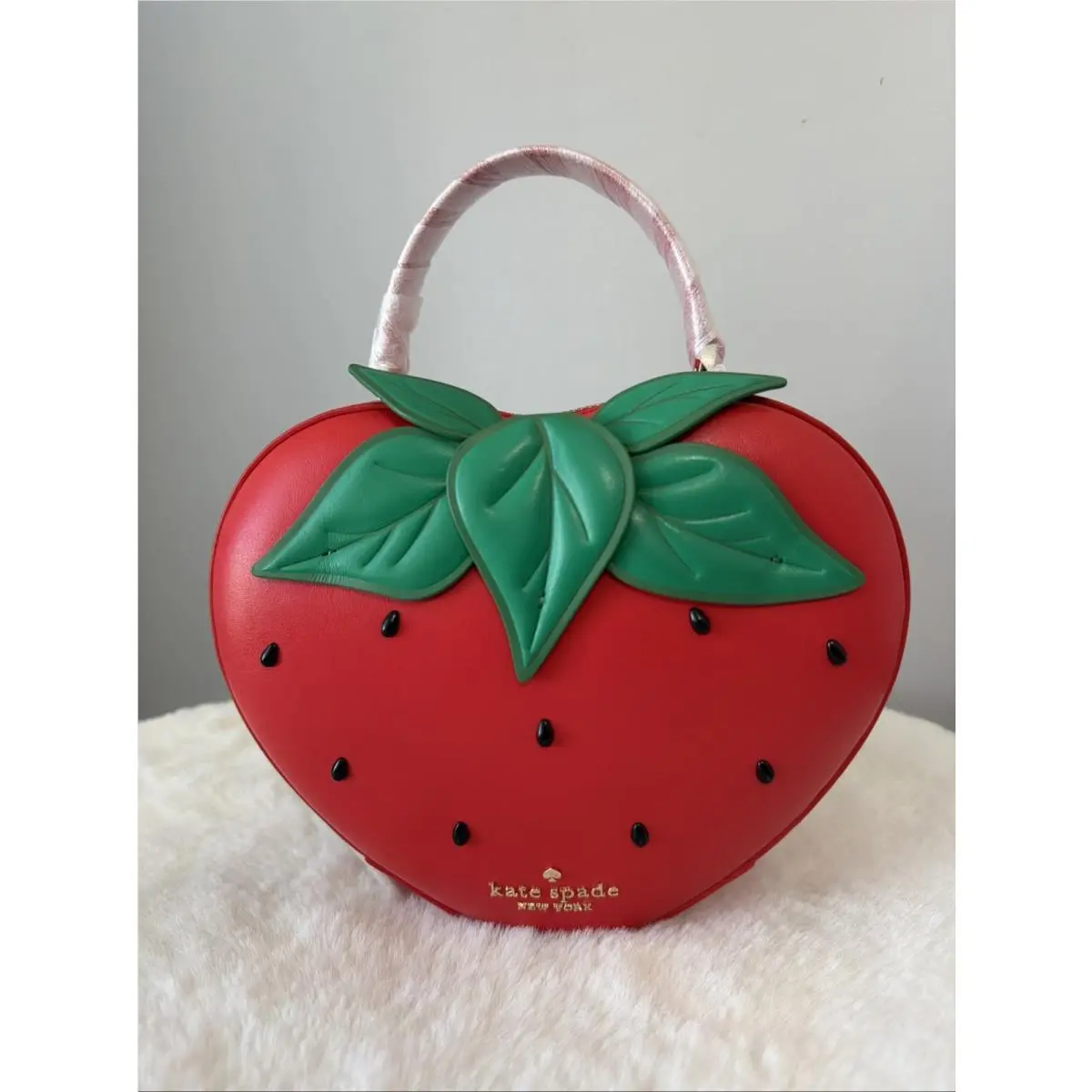 Strawberry 3D Dreams Leather Top Handle Bag Novelty Collector by Kate Spade