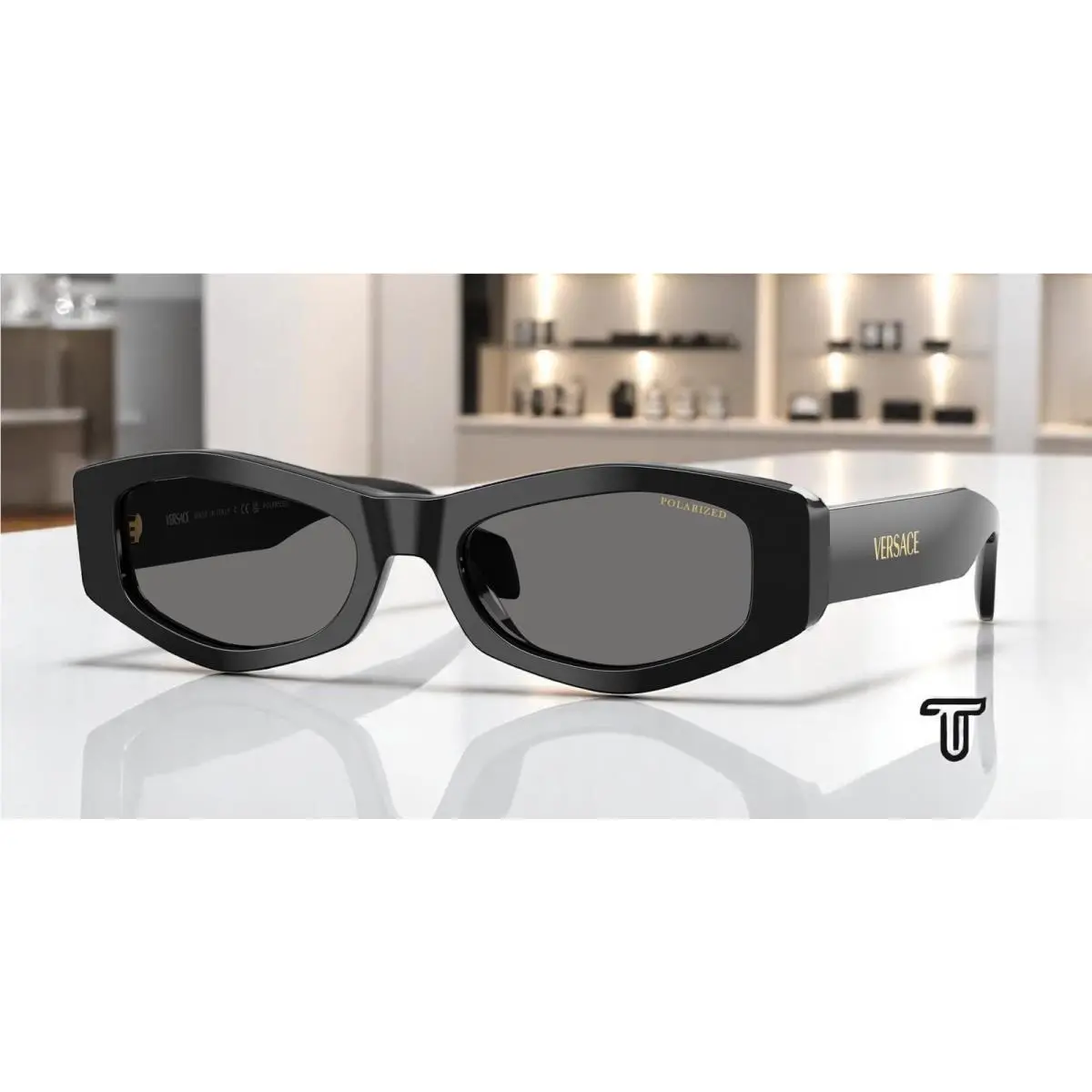 Versace VE4487 GB1 81 Black Dark Grey Polar Polarized 54 mm Women`s Sunglasses
