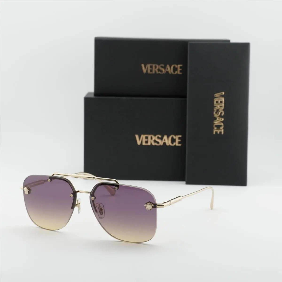Versace VE2296 125270 Pale Gold/yellow Gradient Violet 60-14-145 Sunglasses