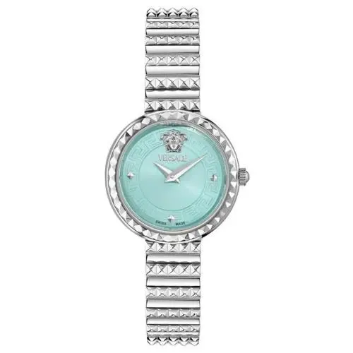 Versace VEDFA0224 Womens Watch Greca Goddess Petite 28mm Blue Dial Steel Box