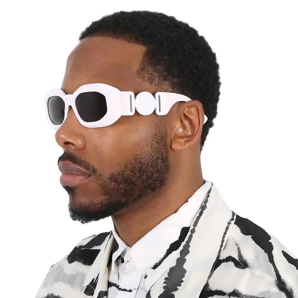 Dark Grey Irregular Men`s Sunglasses VE4425U 543887 53 VE4425U 543887 53 by Versace