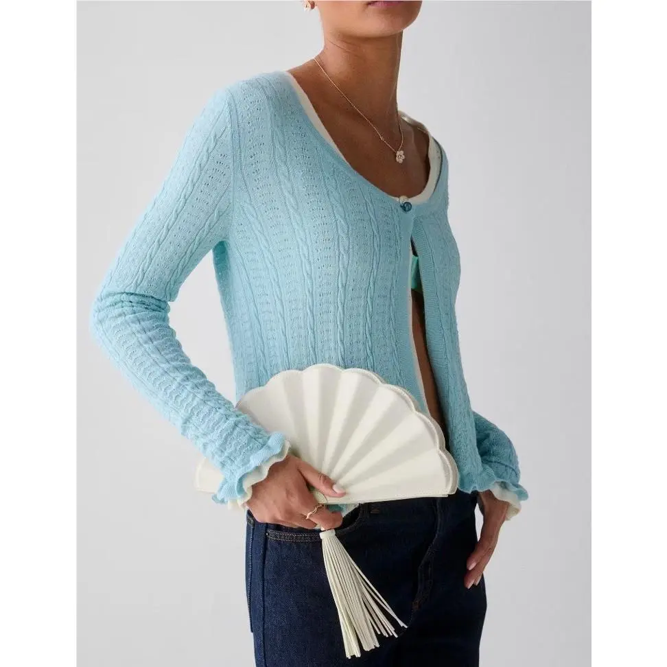 Kate Spade Lotus Fan Clutch Bag - Meringue - KO531