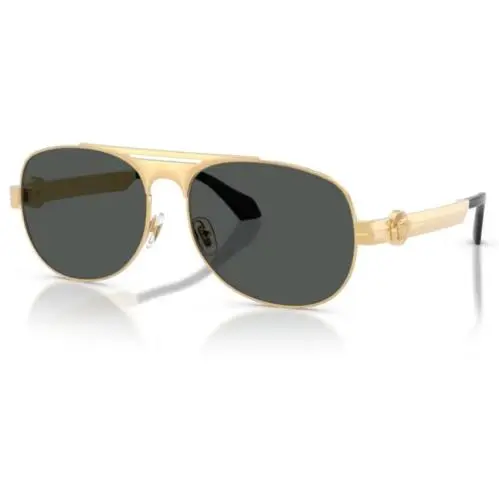 Versace VE2302 152387 Sunglasses Men`s Gold/dark Grey Pilot 60mm