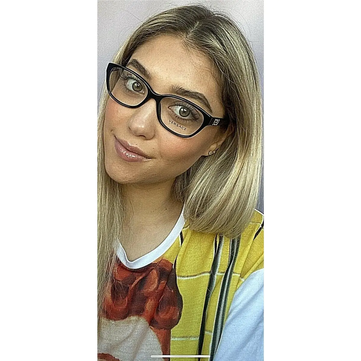 Versace Mod. 3189-B GB1 Black 52mm Cat Eye Women`s Eyeglasses Frame Italy