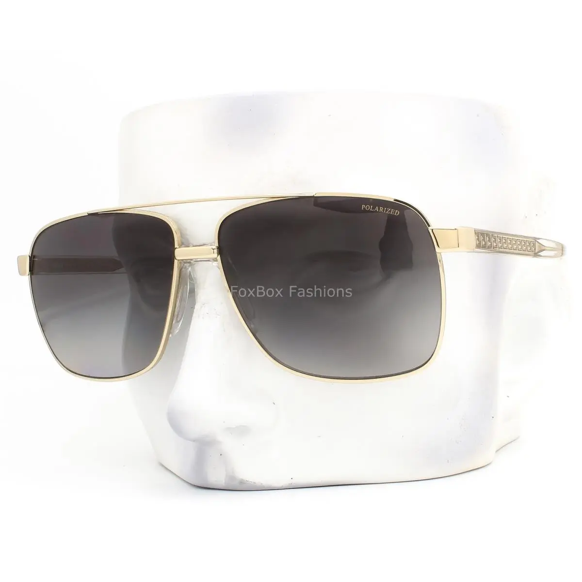 Versace Sunglasses Pale Gold Gray Gradient Polarized VE 2174 1252/T3 with Case