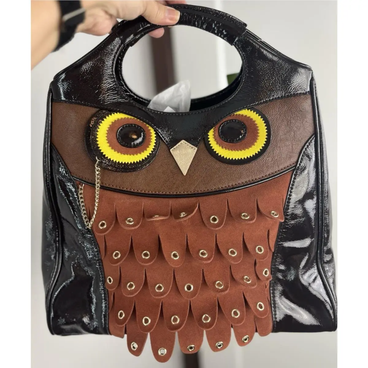 Maxamillion Owl Leather Tote Rare Limited Edition Luxury Brown by Kate Spade