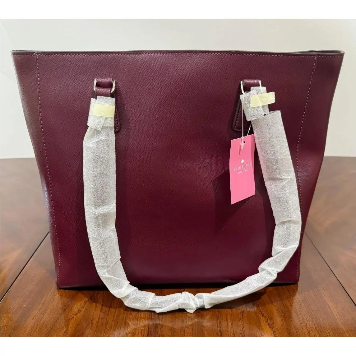 New Kate Spade Laptop Tote Saffiano Leather K8693 Deep Berry