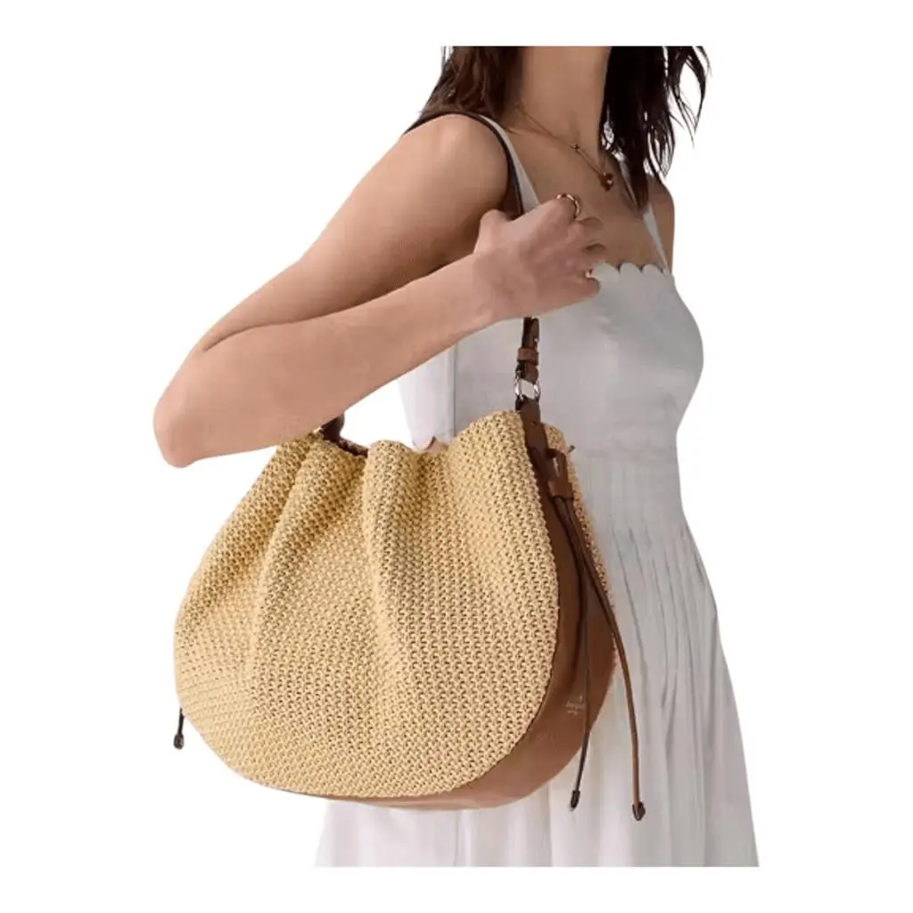Kate Spade Pinch Straw Shoulder Bag