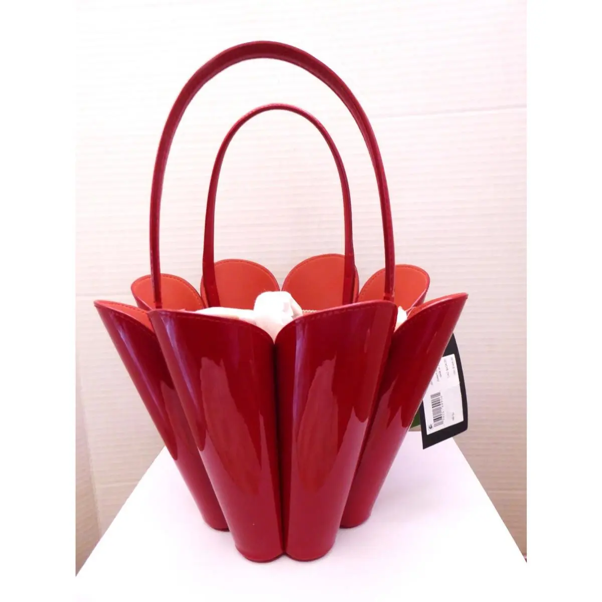 New York Spade Flower Bucket Bag Patent Leather Top Handle Crossbody by Kate Spade