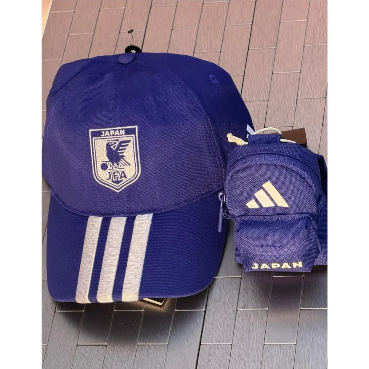Adidas Men’s Japan 26 Soccer Cap + Japan Home Soccer Packable Bag KC0743 KC0758