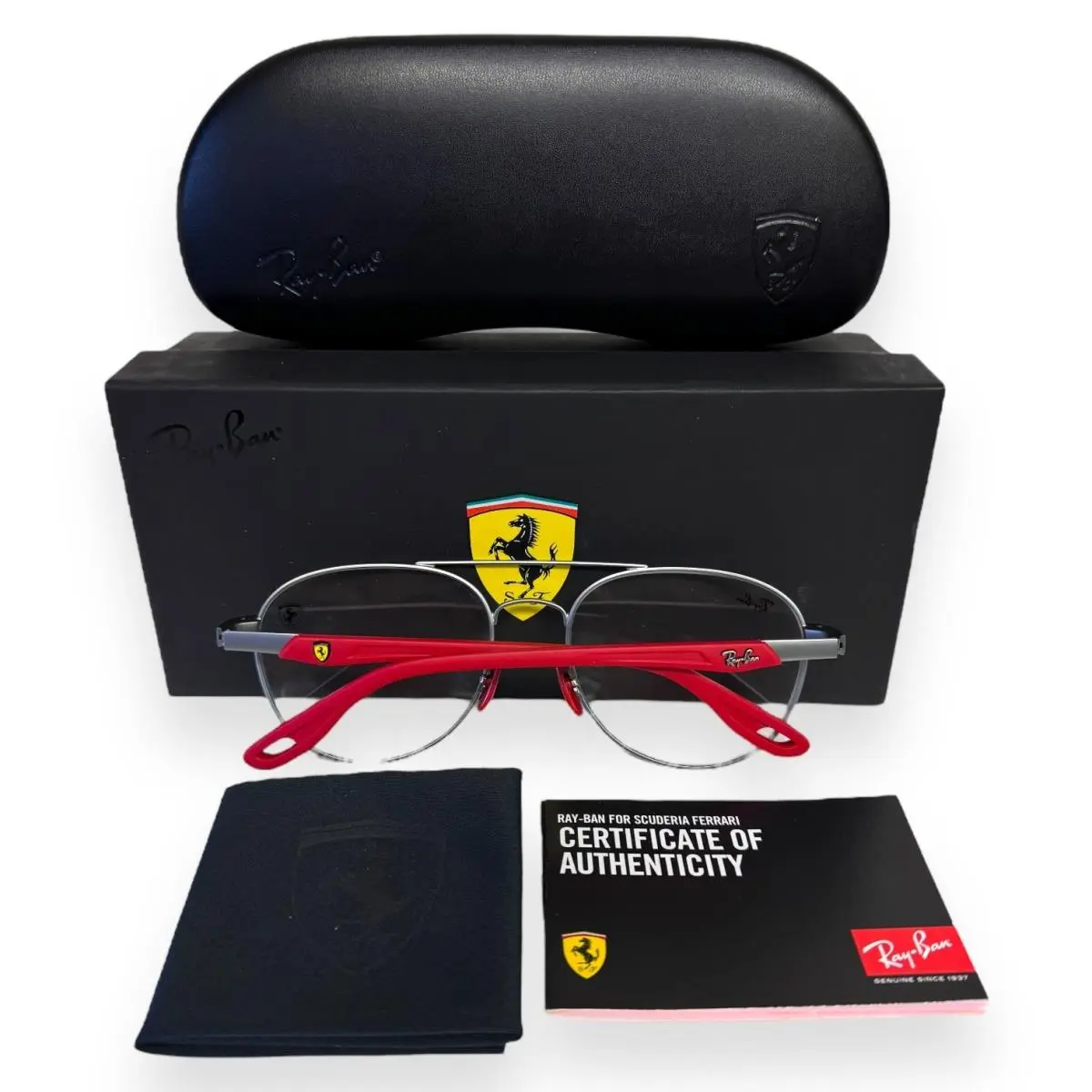 Ray-ban Scuderia Ferrari Eyeglasses Glasses RB 6473M F037 Matte Silver with Case