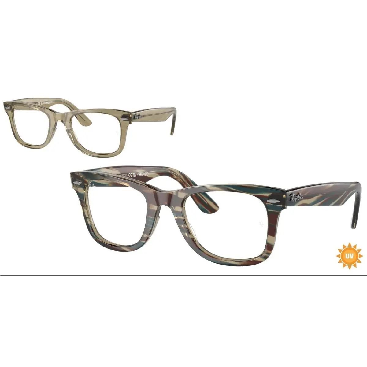 Ray-ban Wayfarer Ease Eyeglasses RB 4340V 8381 Photochromic Green Frame W/case