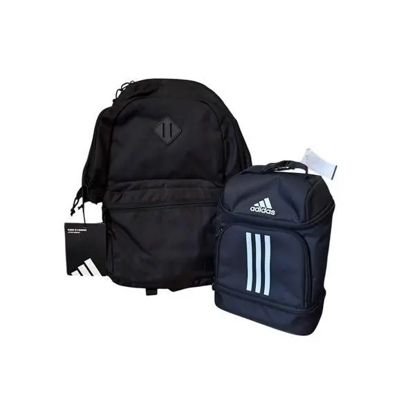 Adidas Classic 3S 5 Laptop Backpack Black 19 Lunchbox Set School Travel