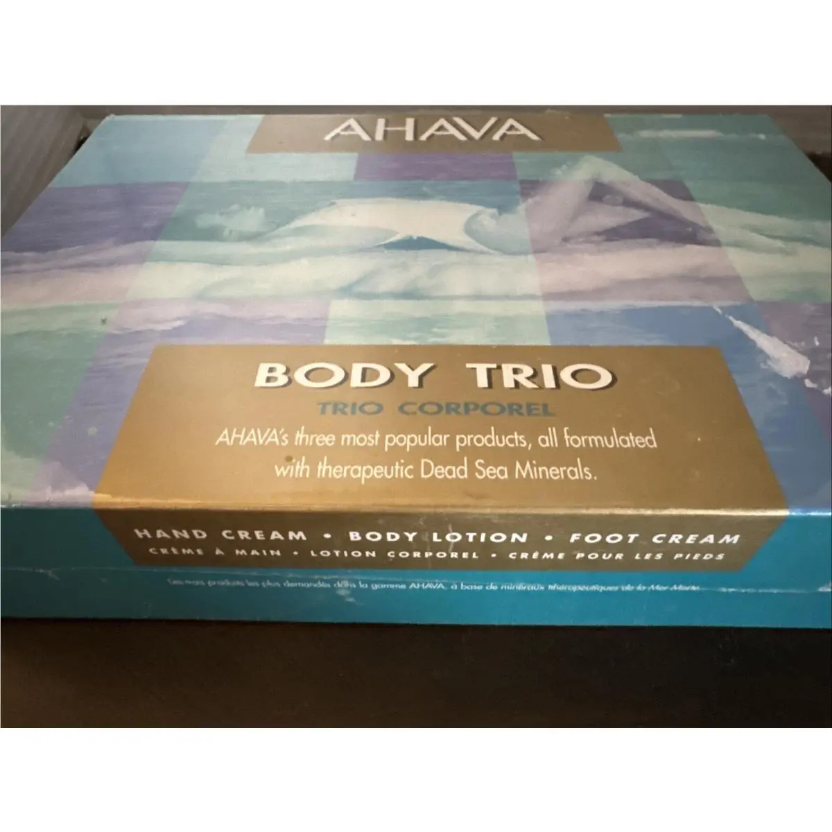 Ahava Body Trio Mineral Botanical Hand Foot Cream Body Lotion Gift Set Boxed
