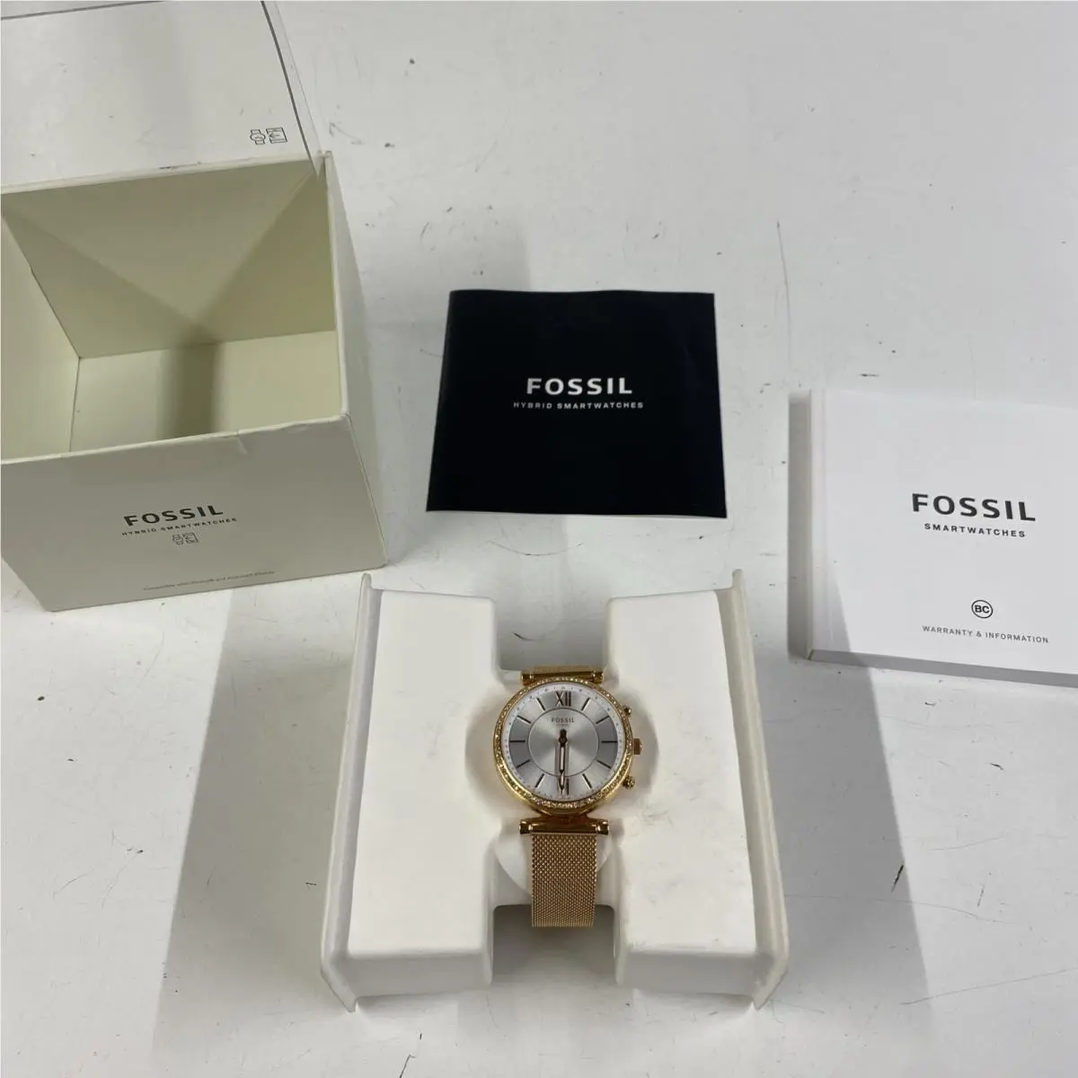 Women’s Hybrid Smart Watch Model FTW5060 Stainless Steel Gold Tone by Fossil