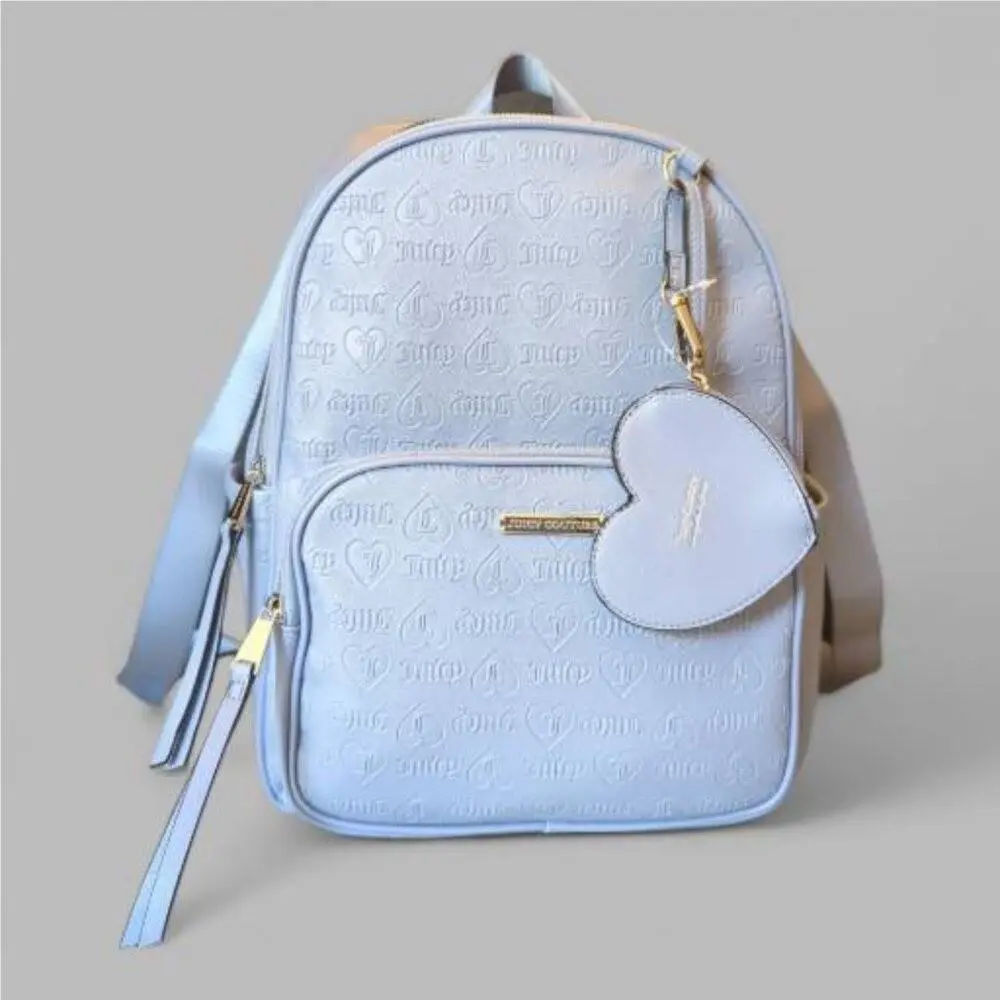 Juicy Couture Wordplay Slate Blue Leather Backpack