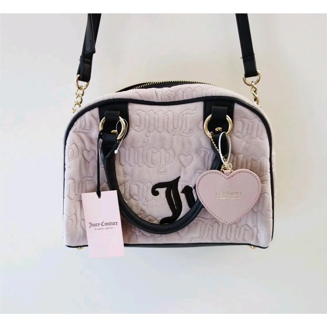 Vintage Dreams Satchel Size Medium Velvet Dusty Pink Brown by Juicy Couture