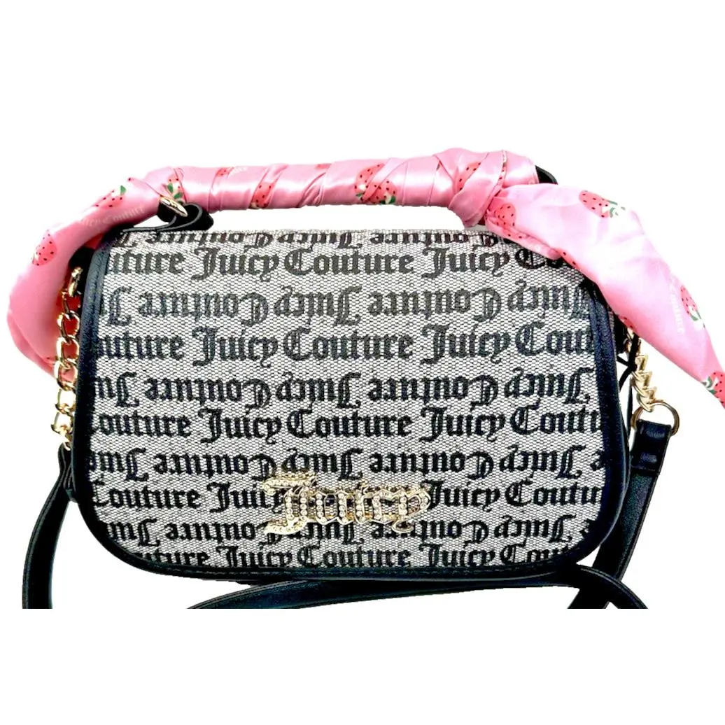 Juicy Couture Drama Queen Flap Xbody Bag Pink Scarf Y2K Purse