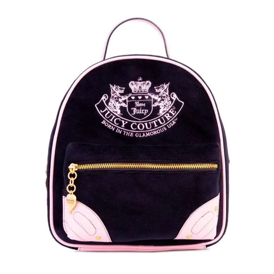 Juicy Couture Heritage Core Backpack Liquorice Pink Gold - Handle/Strap: Pink, Hardware: Gold, Exterior: Liquorice Pink