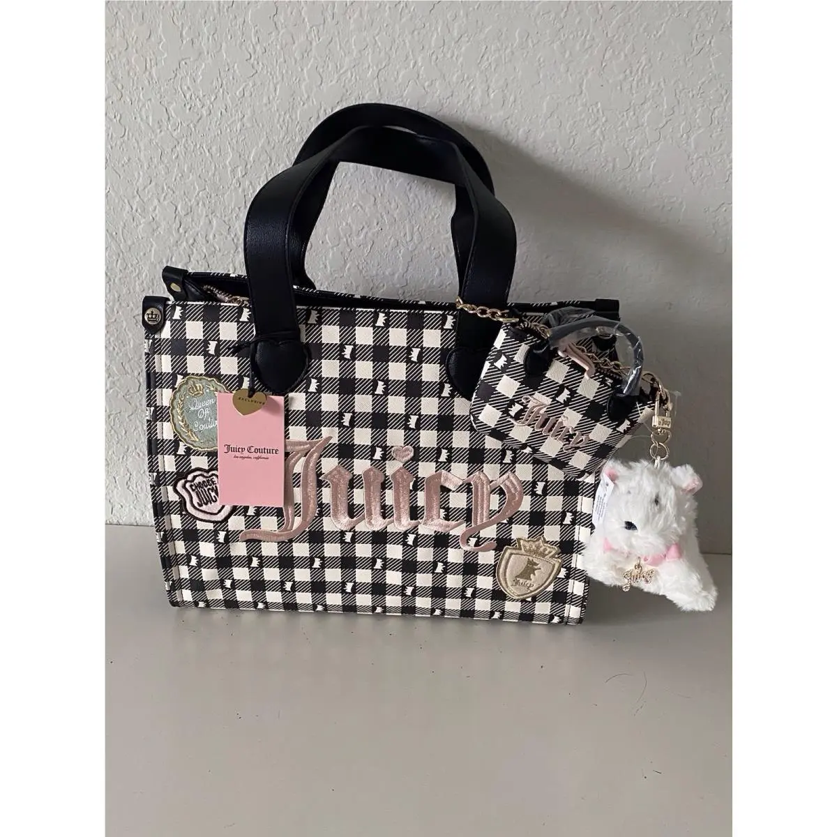 Study In Style Tote Wscottie Dog and Mini Bag In Liquorice by Juicy Couture