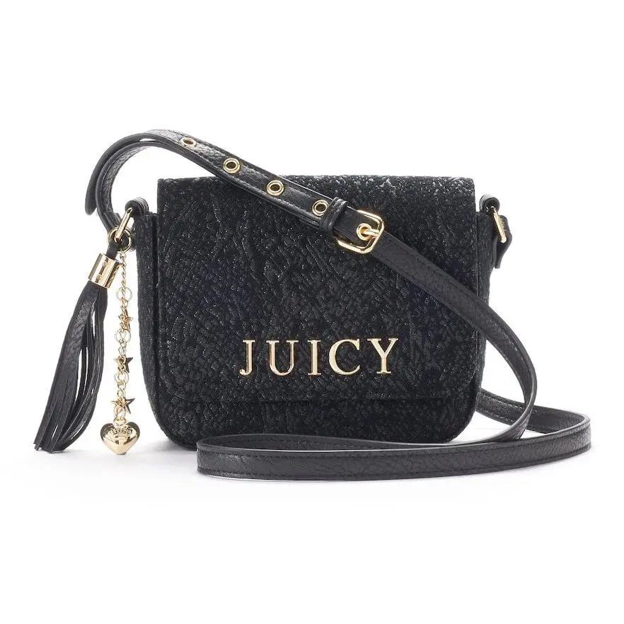 Juicy Couture Crossbody Bag Black Lace Mini Flap -new