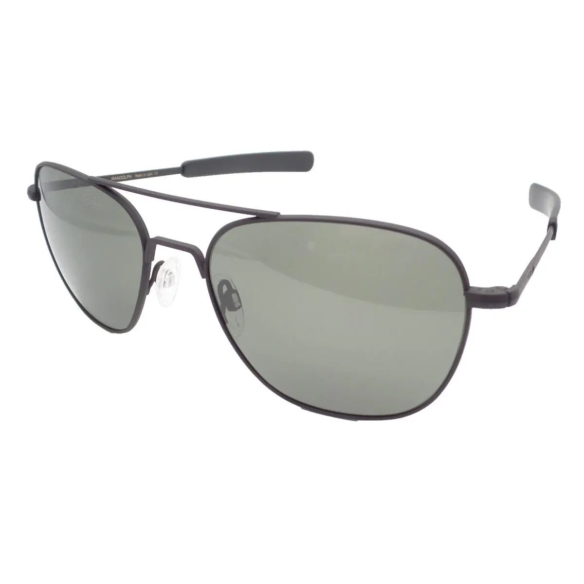 Randolph Aviator Matte Black American Grey 58m Bayonet Usa AF324 Sunglasses