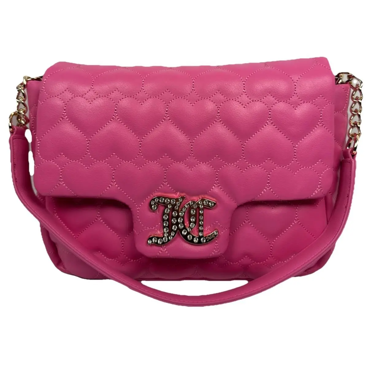 Juicy Couture Brighter Than A Diamond Pink Heart Quilted Shoulder Bag
